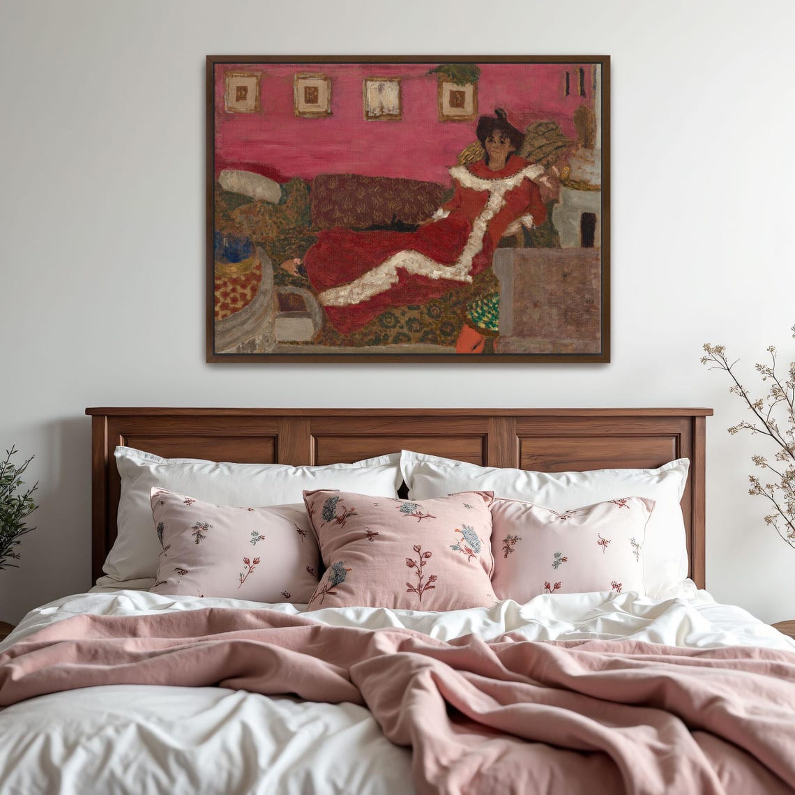 Woman in a Red Dress Reclining on a Divan Figure Portrait Poster - Image 6