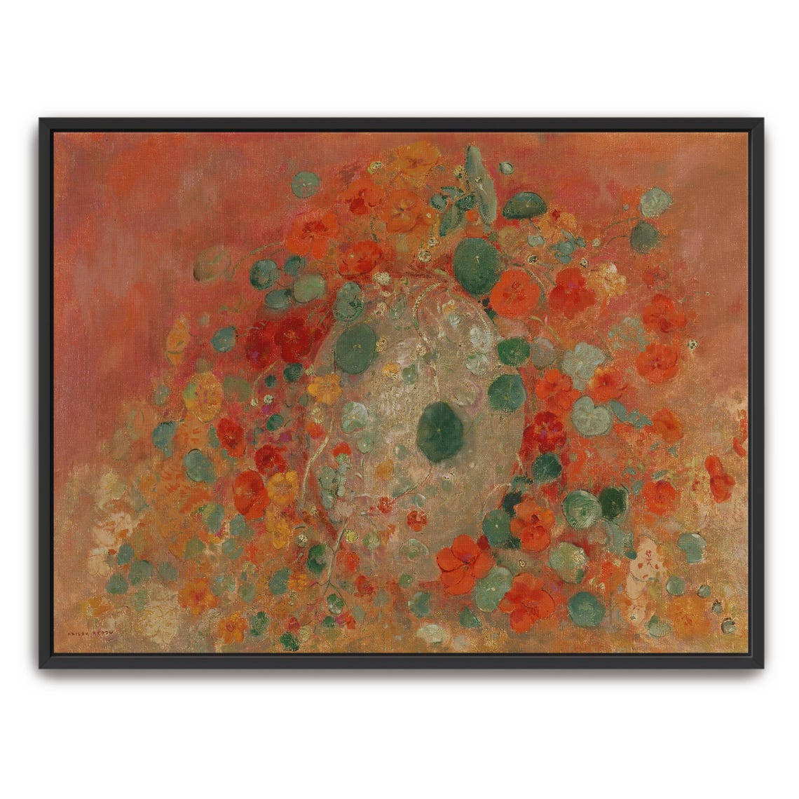Nasturtiums In A Vase Orange And Red Floral Still Life Art Poster
