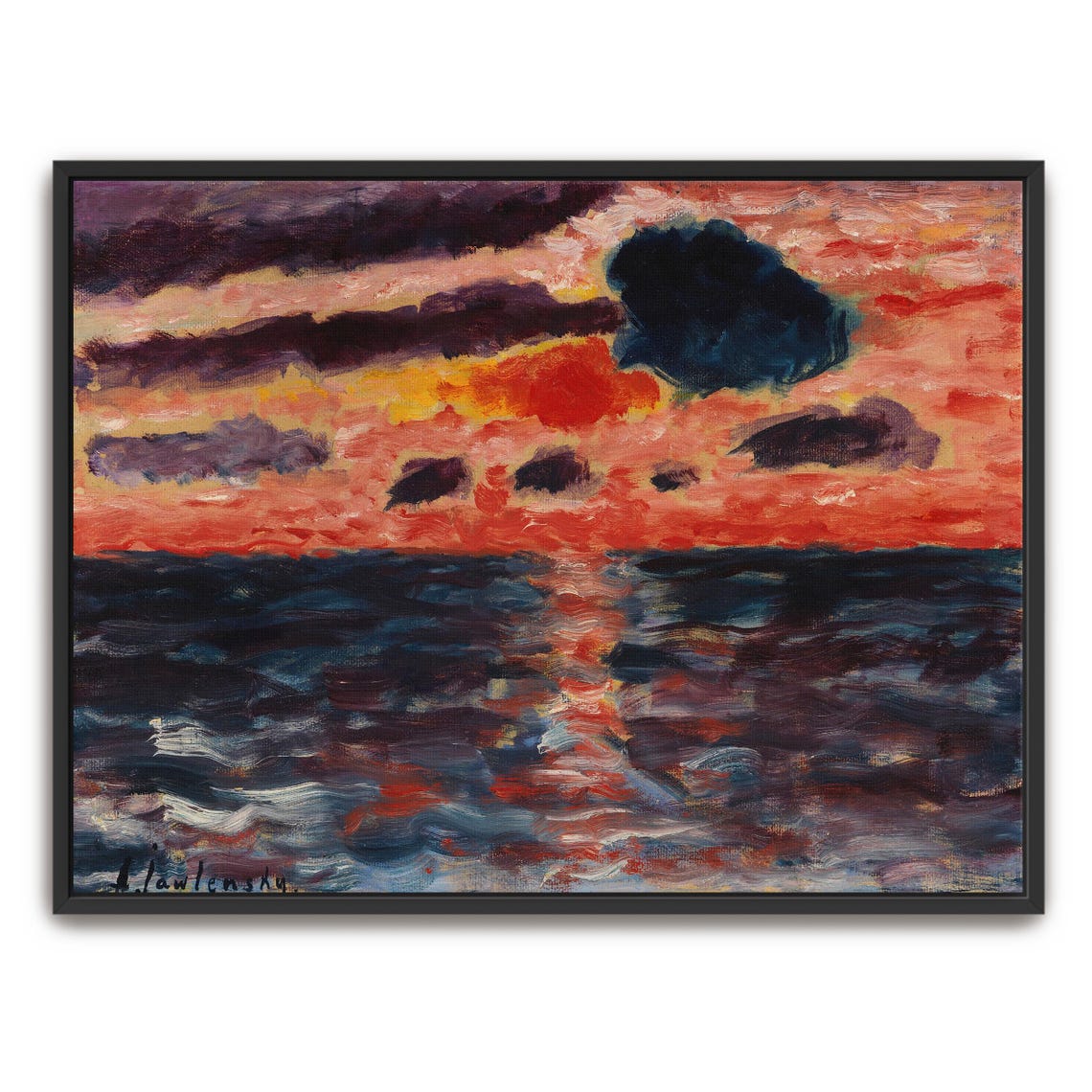 Alexej Von Jawlensky Vivid Sunset Over A Dark Rolling Sea Poster