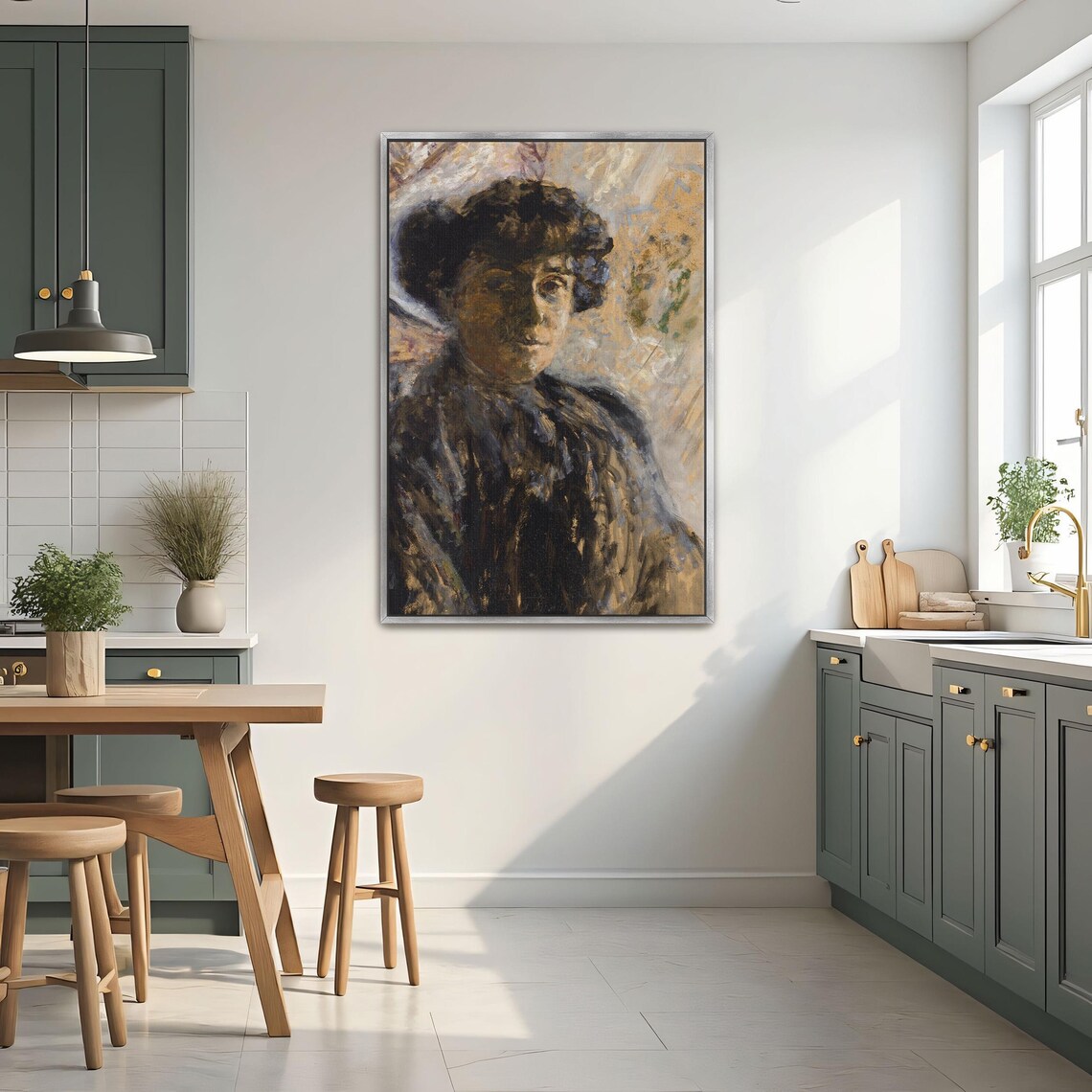 Woman In Black Dress Impressionist Portrait Oil Painting Poster - Image 2