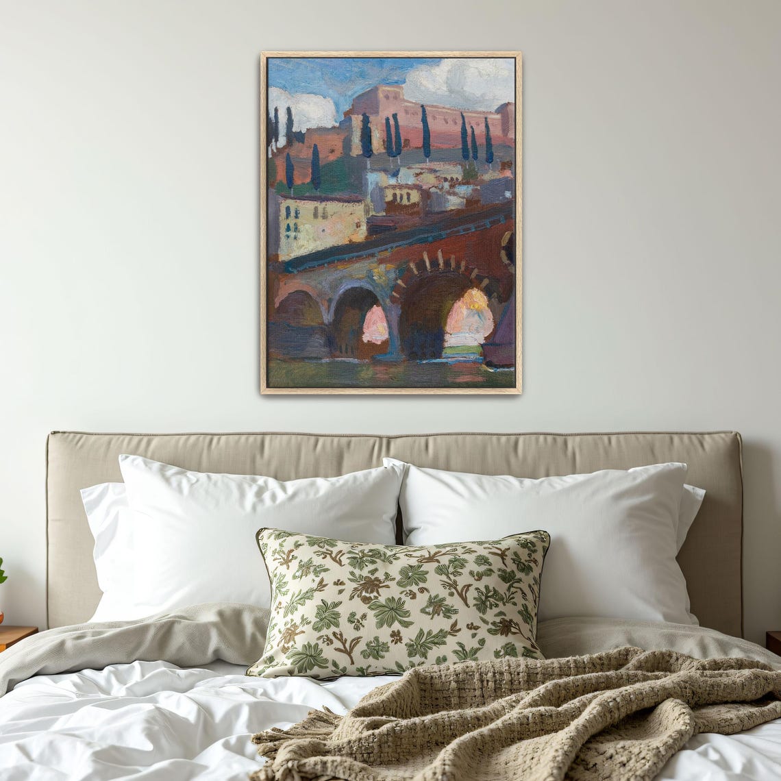 Roman Stone Bridge With Cypress Trees Post Impressionist Poster - Image 5