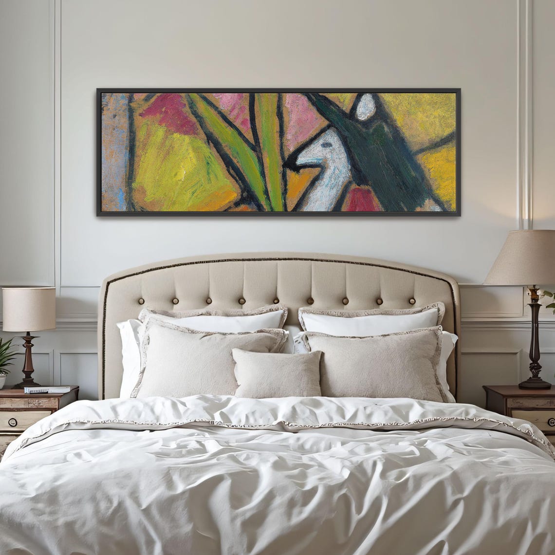 Colorful Abstract Expressionist Painting Of A White Horse Head Poster - Image 4