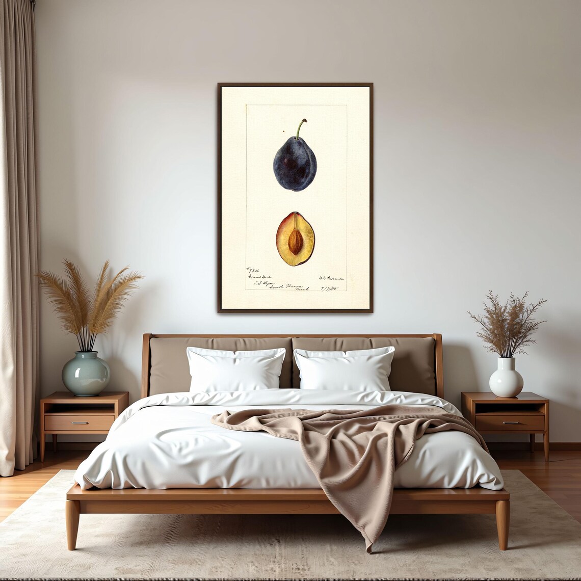 Plum Watercolor Painting, Botanical Kitchen Art - Image 5