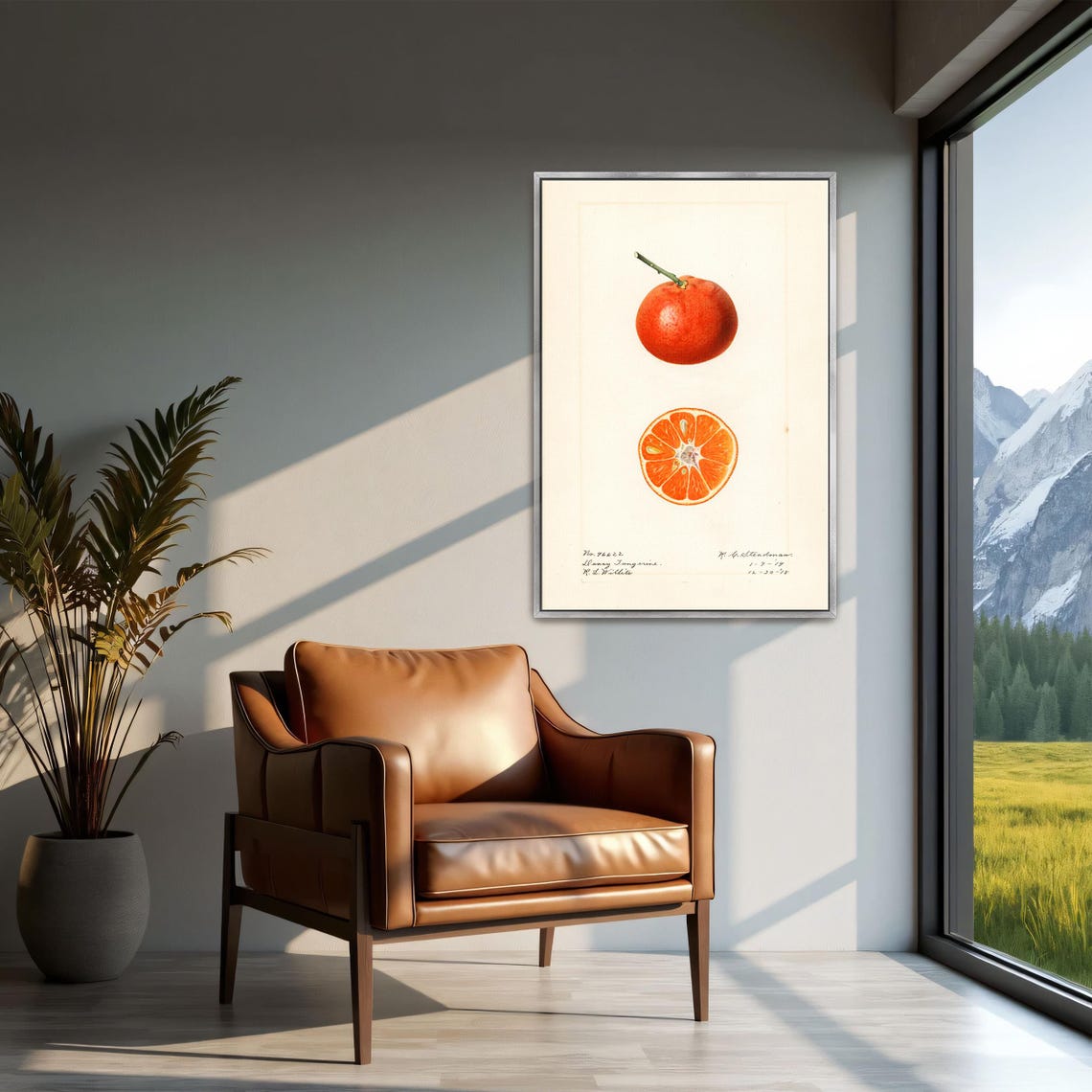 Dancy Tangerine Whole And Sliced Botanical Illustration Poster - Image 2