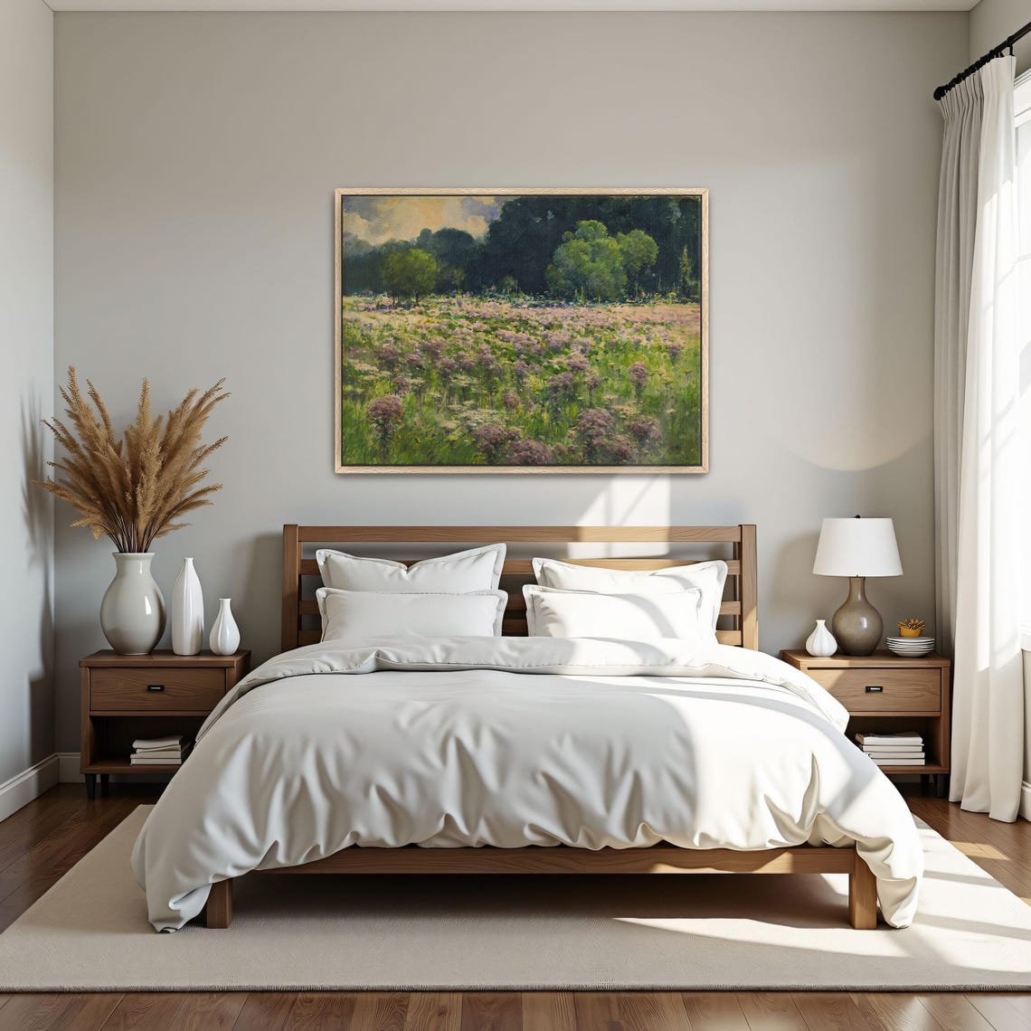 Wildflower Meadow at the Forest Edge Impressionist Scene Poster - Image 5
