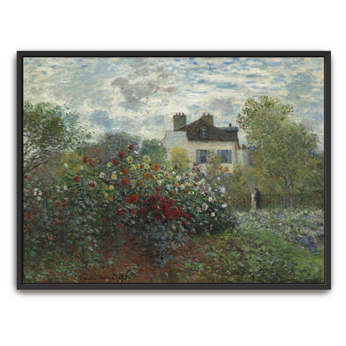 Claude Monet 1873 Garden With Dahlias Impressionist Art Poster