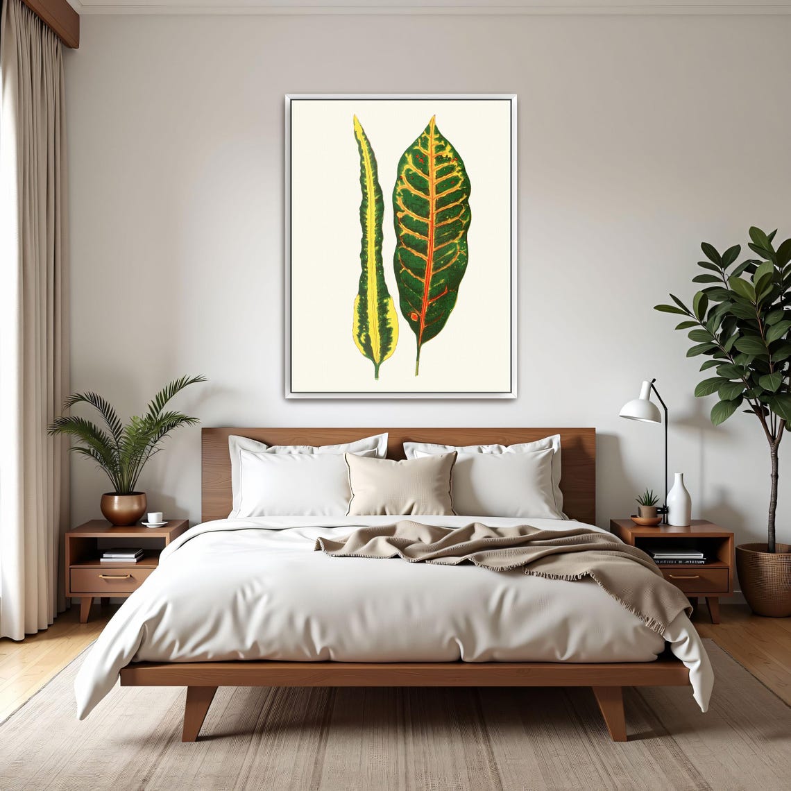 Two Croton Leaves Vintage Botanical Foliage Study Chart Poster - Image 3