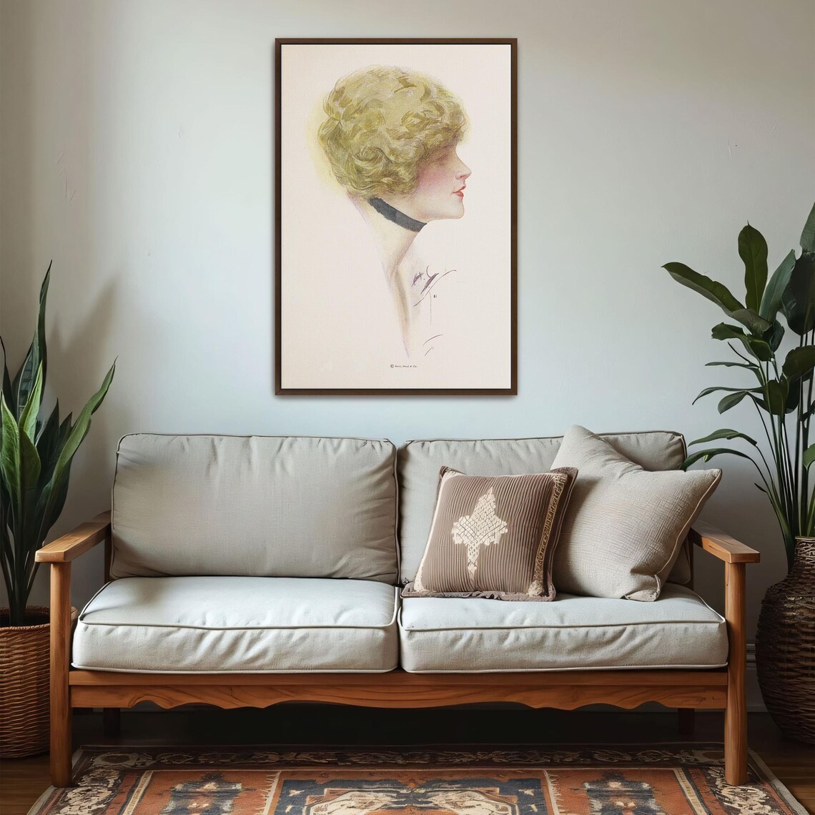 Blonde Woman in Profile with Black Ribbon Vintage Portrait Poster - Image 5
