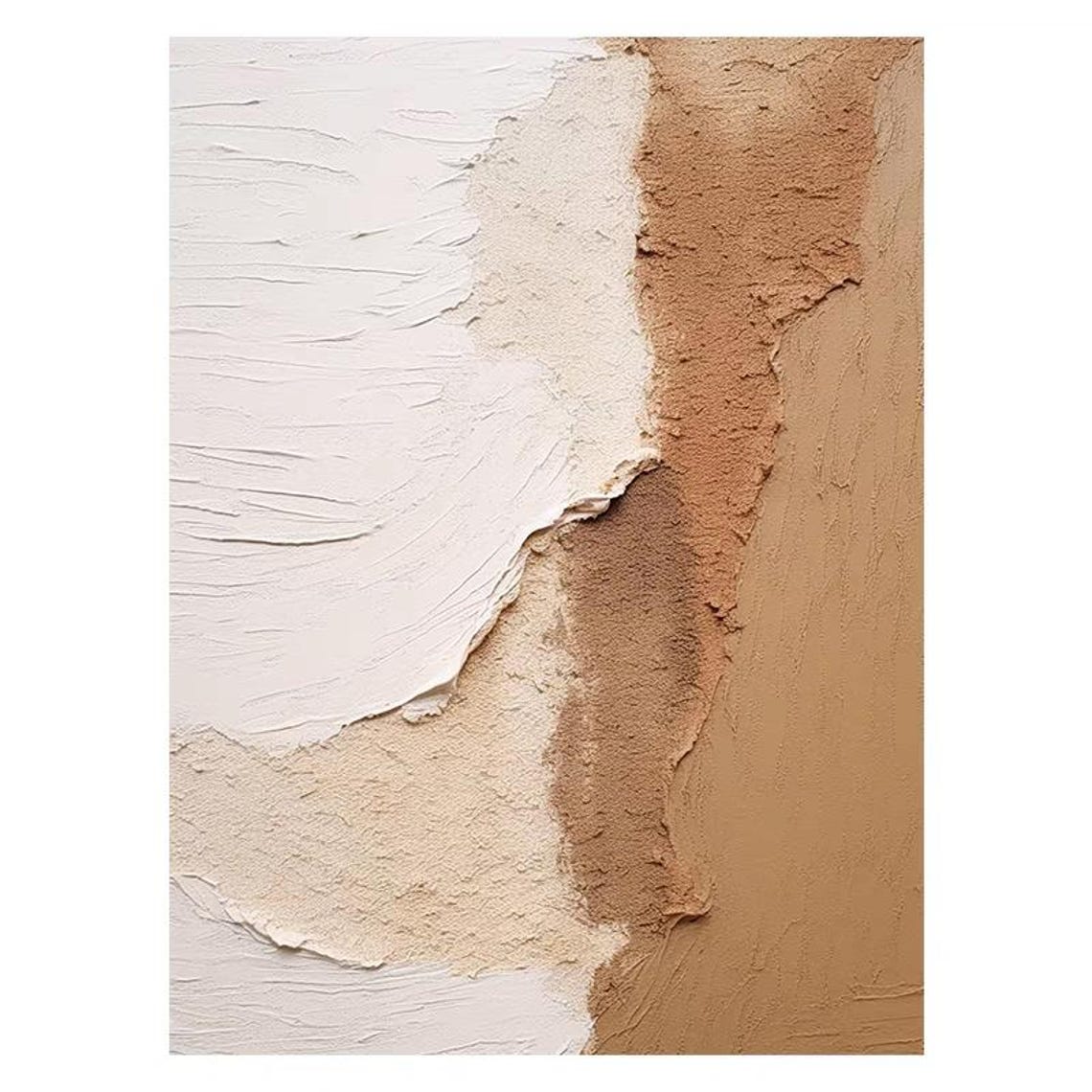 Neutral White and Tan Minimal Two-Tone Abstract Texture Poster - Image 4