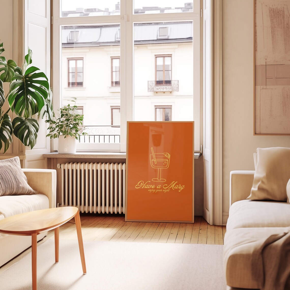 Have A Marg Enjoy Your Night Orange Margarita Bar Cart Poster