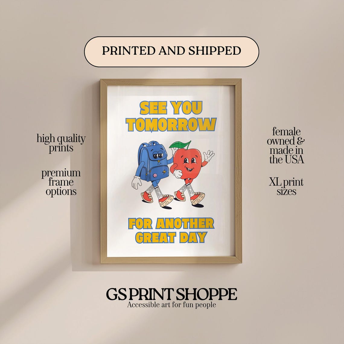 See You Tomorrow Another Great Day Cute Backpack Apple Wall Art