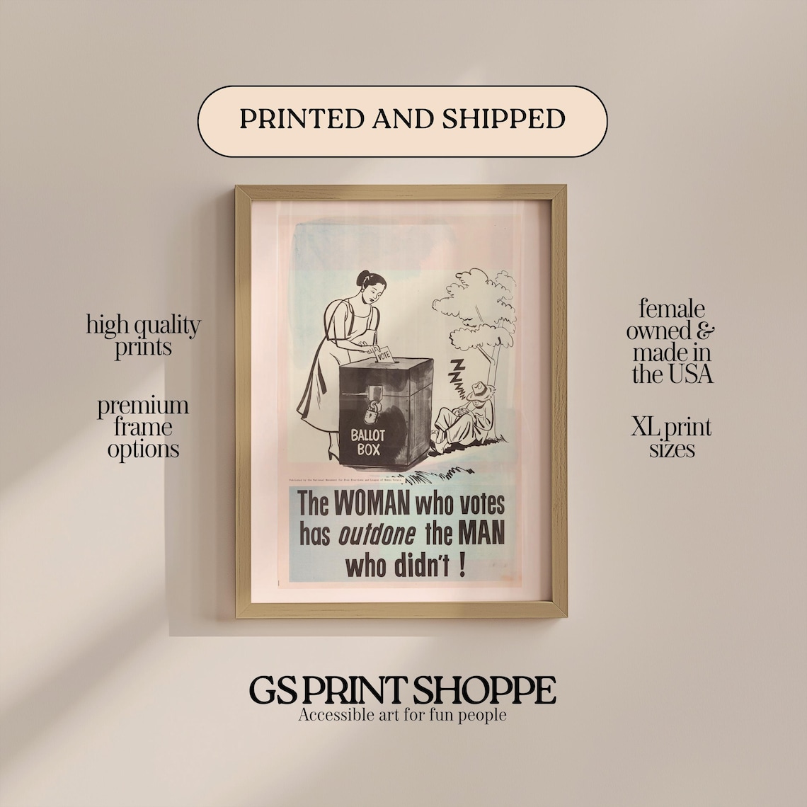 The Woman Who Votes Vintage Suffrage Ballot Box Empowerment Poster