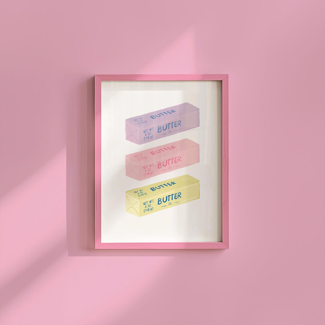 Butter Art Print Food Illustration Retro Pop Abstract Kitchen Wall