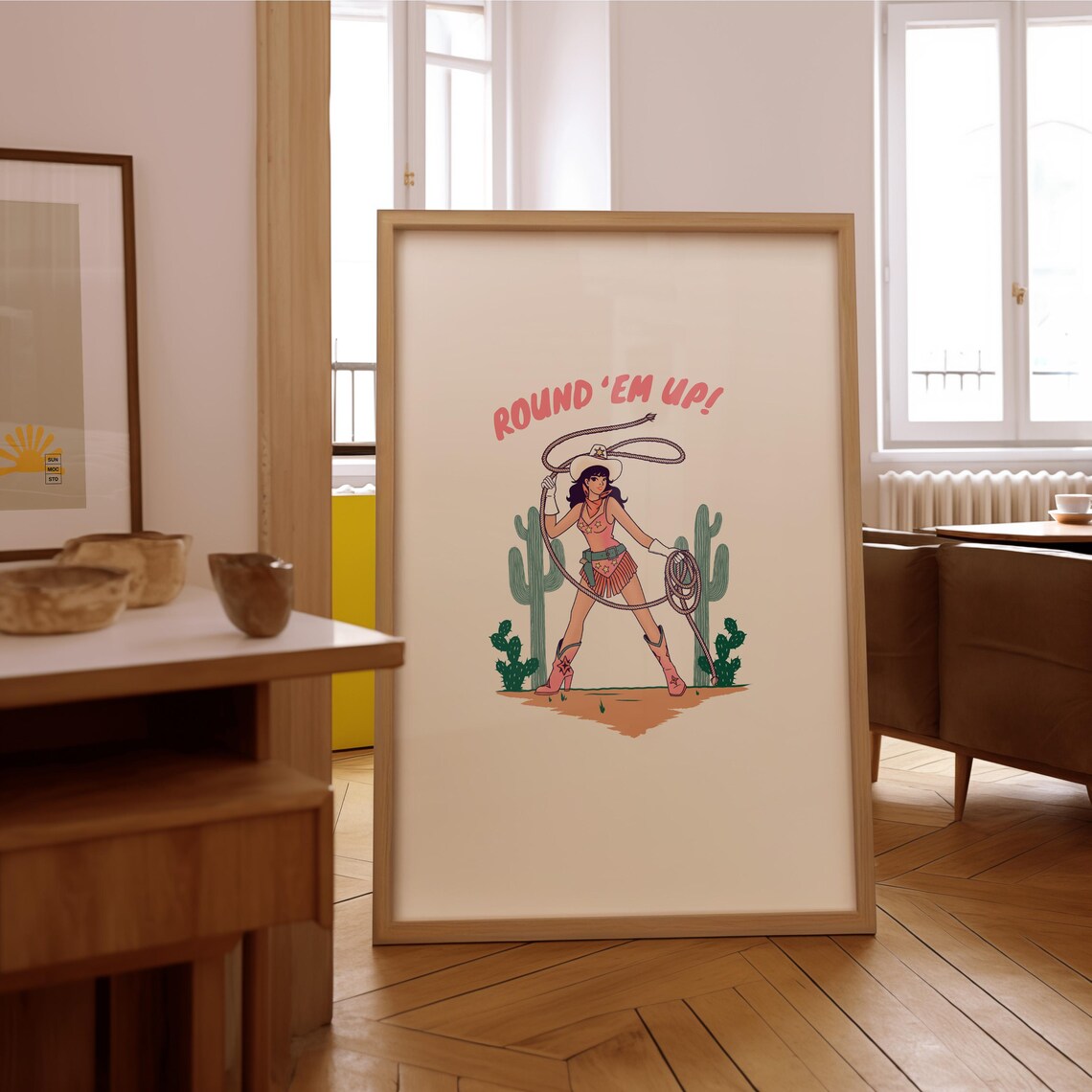 Cowgirl Illustration Mid Century Western Trendy Retro Cowgirl Art Retro Western Art Gs Print Shoppe Wall Decor
