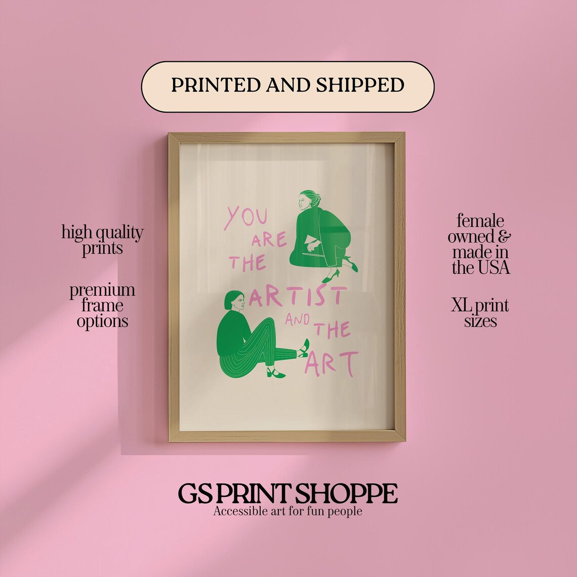 You Are the Artist and the Art Empowering Feminist Quote Poster