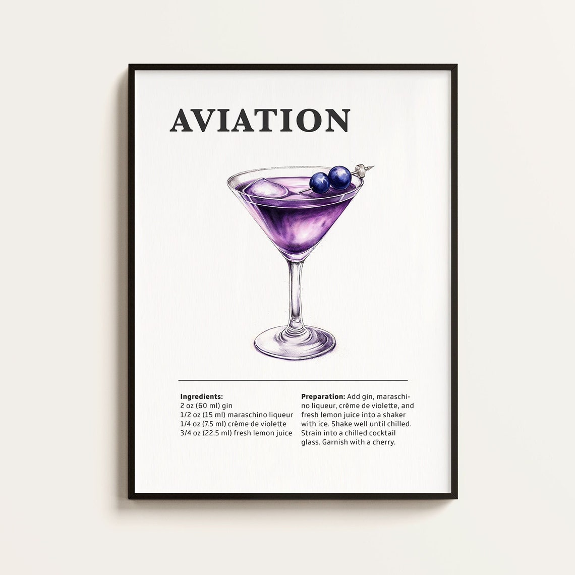 Aviation Poster, Cocktail Art Print