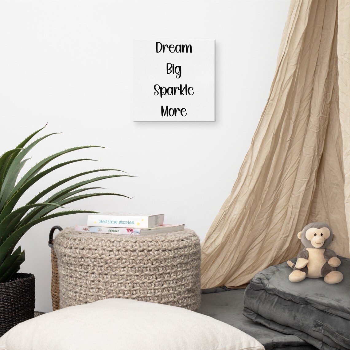 Dream Big Sparkle More Playful Script Kids Room Quote Poster - Image 4