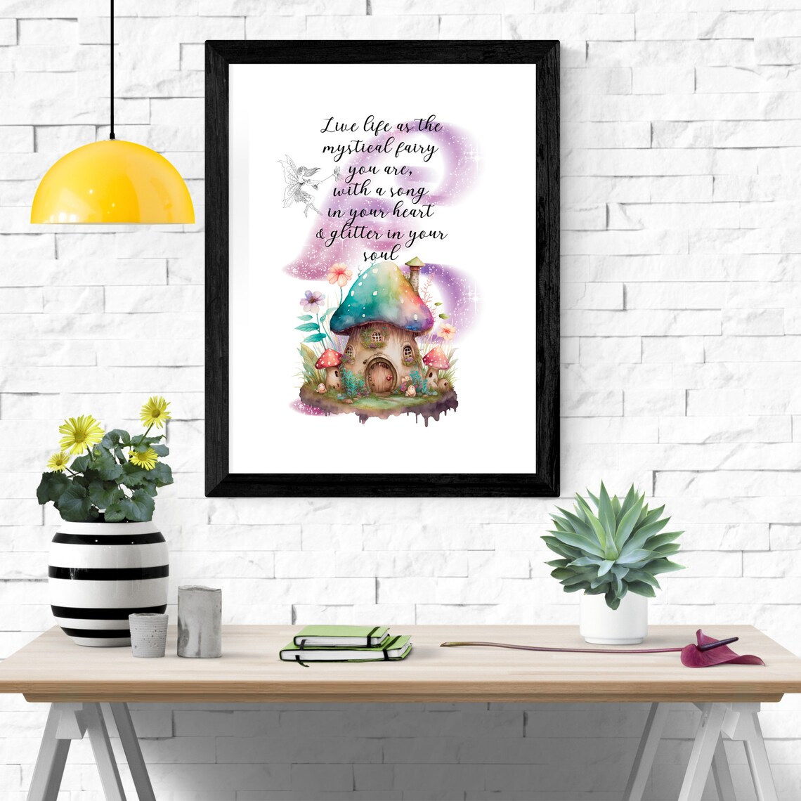 Mystical Fairy Mushroom House Quote Magical Whimsical Wall Art Poster - Image 4