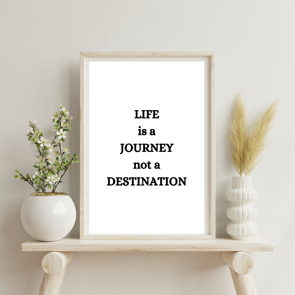 Life Is A Journey Not A Destination Minimalist Motivational Quote Poster - Image 2