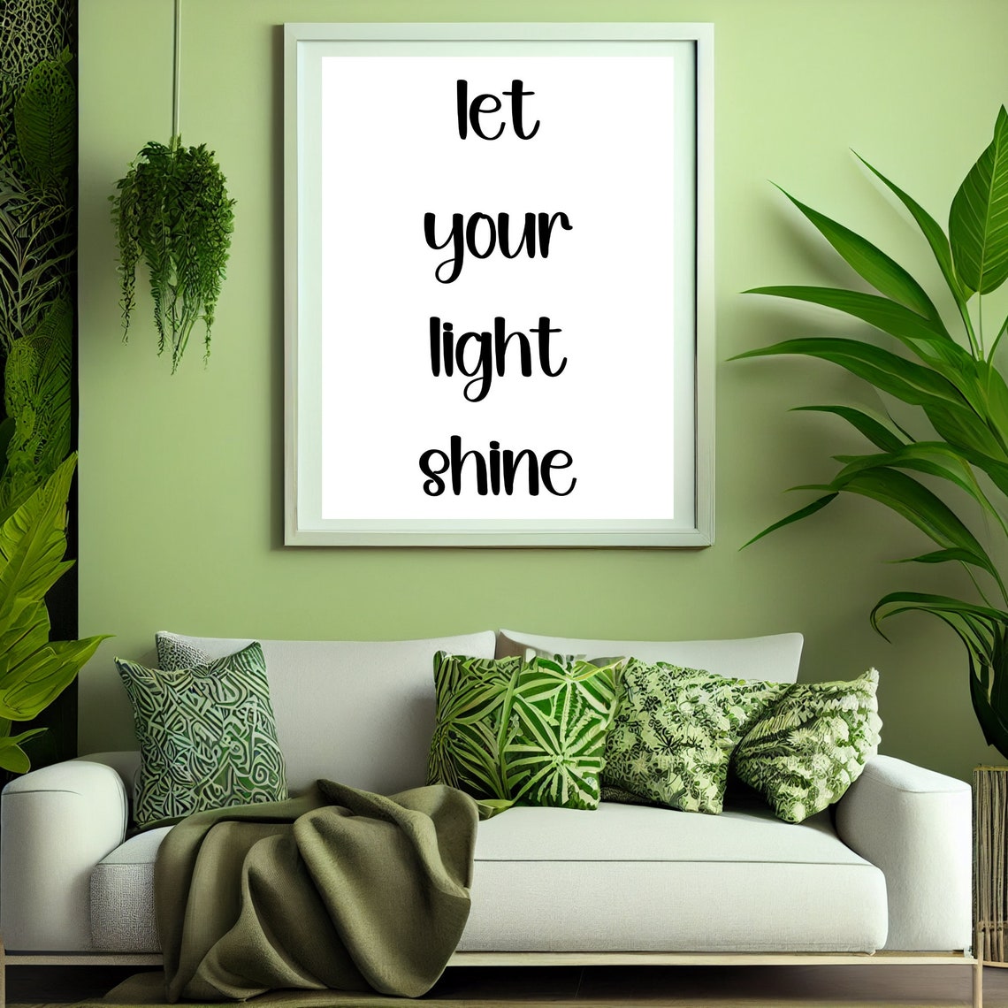 Let Your Light Shine Playful Script Typography Minimalist Quote Poster - Image 4
