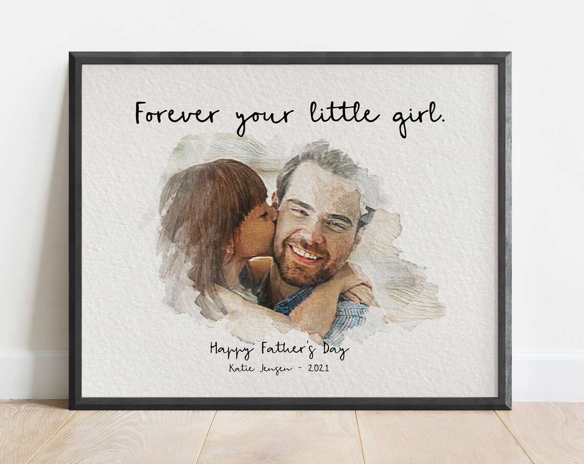 Personalized Fathers Day Gift, Custom Dad Portrait