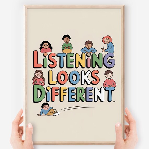 Listening Looks Different Neurodiversity Classroom Inclusion Poster