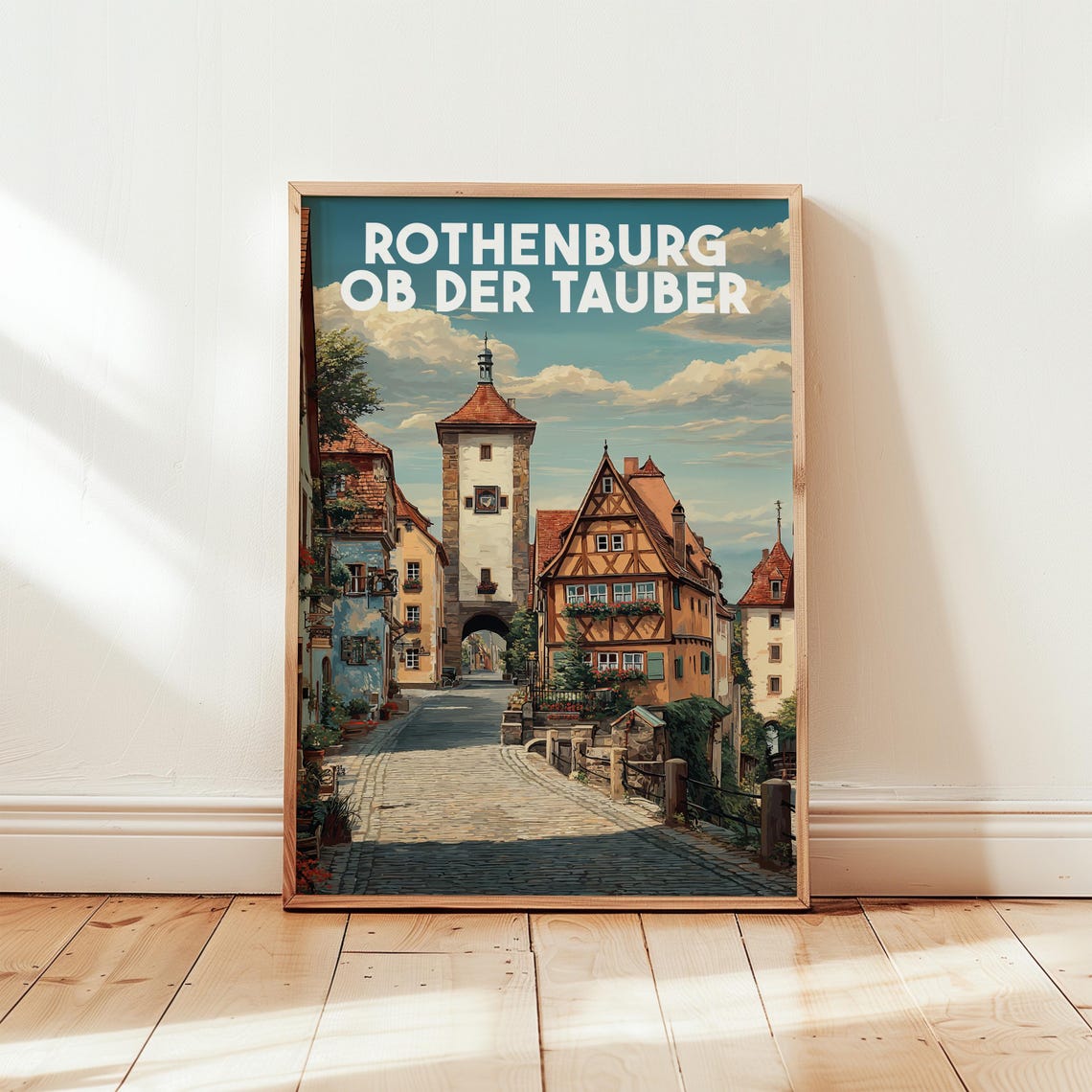 Rothenburg Ob Der Tauber Medieval Street Vintage Germany Poster