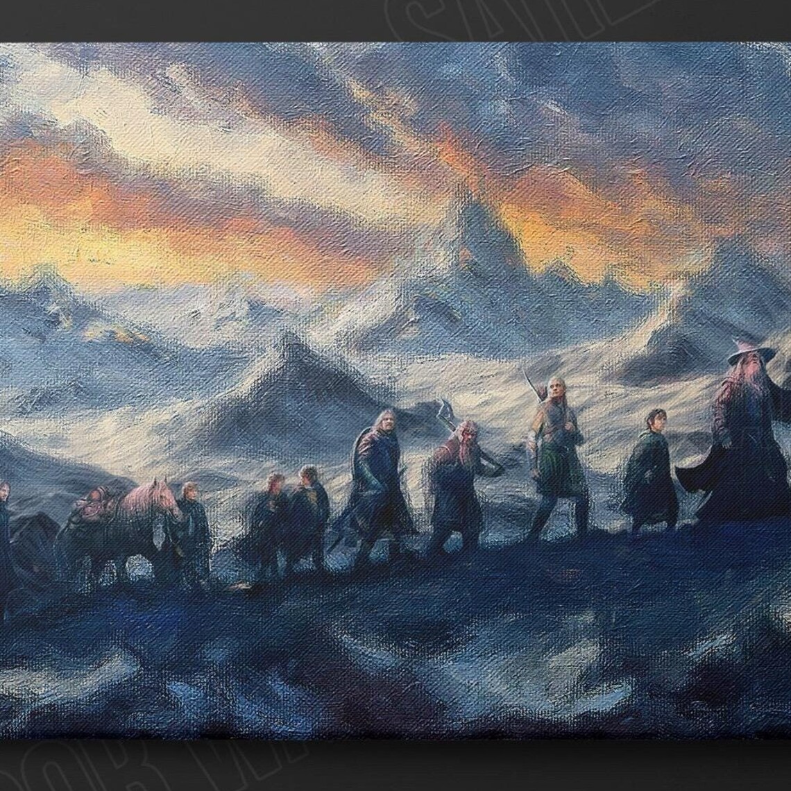 Fellowship of the Ring Mountain Journey Epic Fantasy Movie Poster