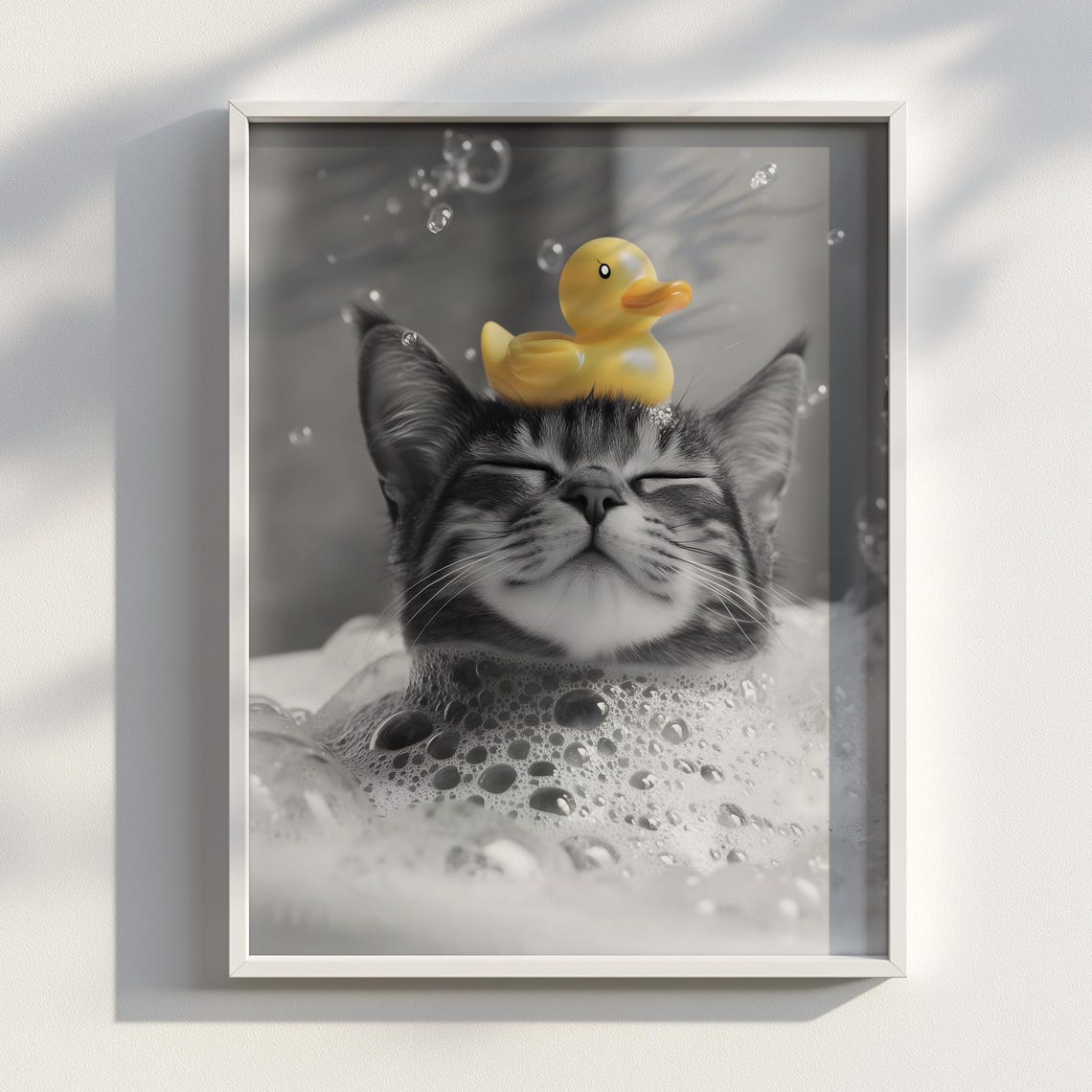 Merry Mau Egyptian Cat Art Funny Bathroom Print Cute Pet Wall