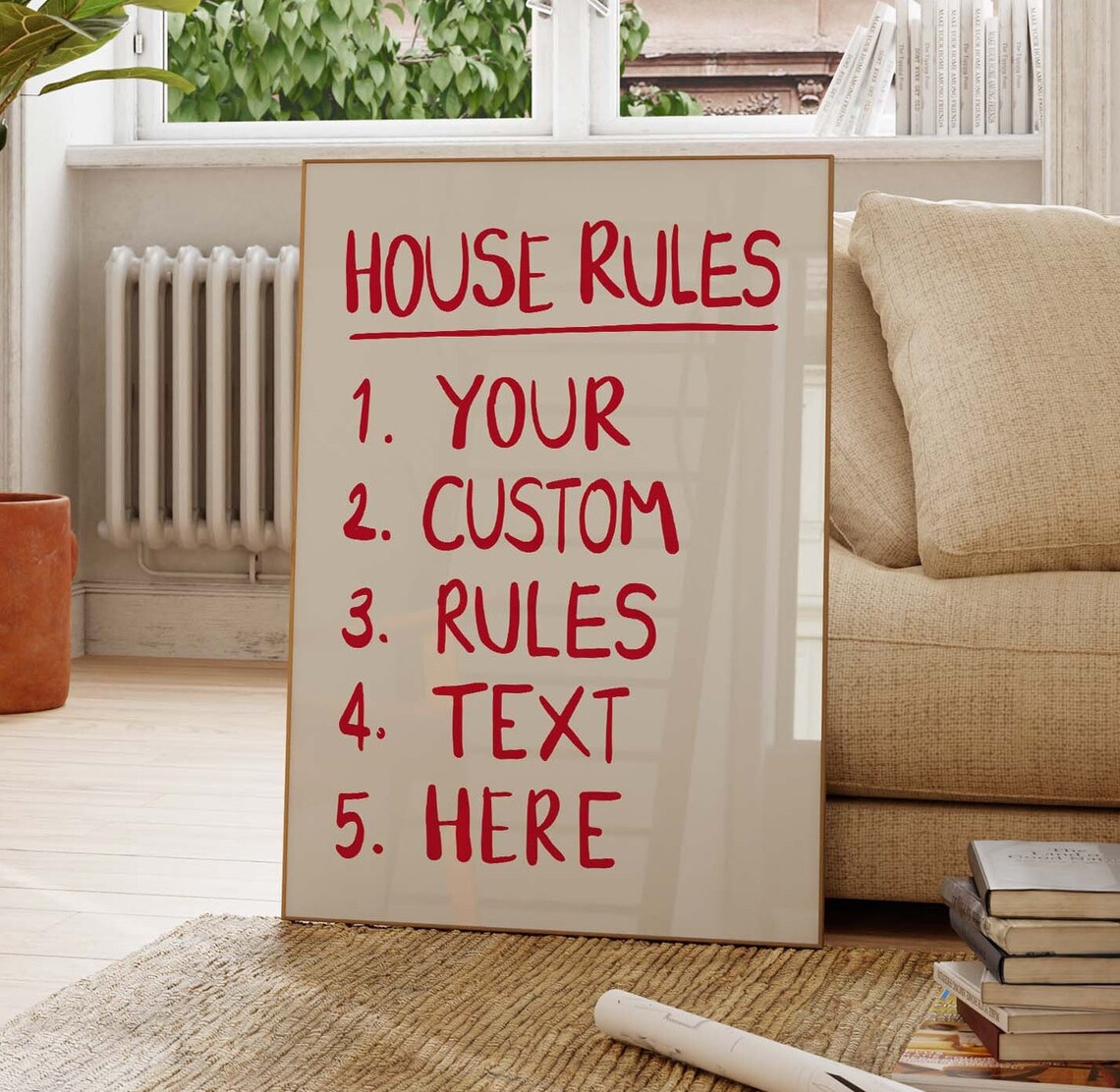 Personalized House Rules Poster, Custom Text Art Print - Image 3