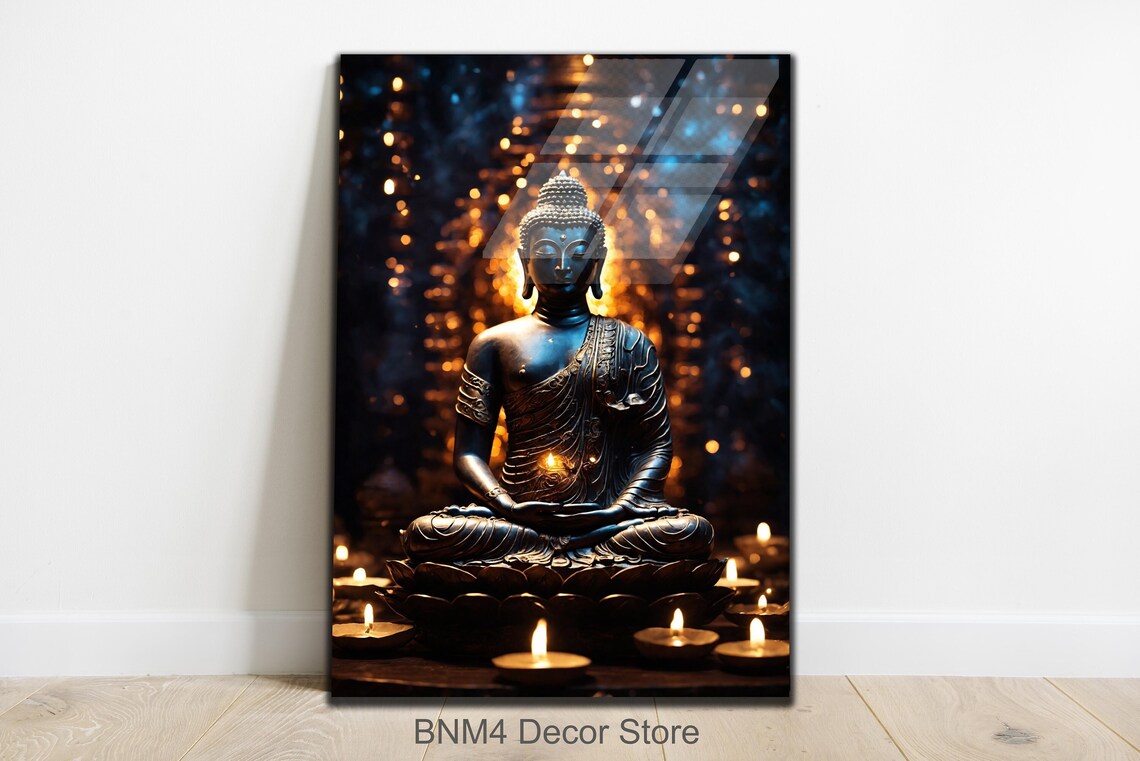 Buddha Hindu Wall Art, Spiritual Home Decor Print