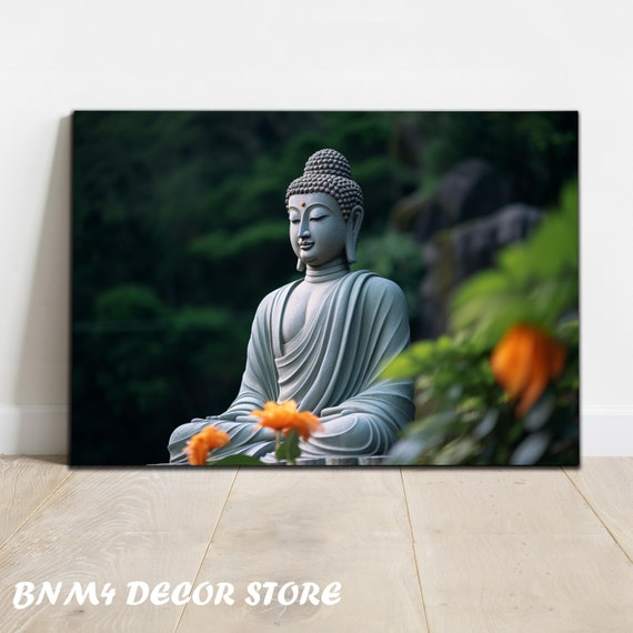 Buddha Tempered Glass Hindu Wall Art Buddha Print Housewarming Gifts Buddhism Wall Decor Wall Hanging Large Wall Art Natural Art