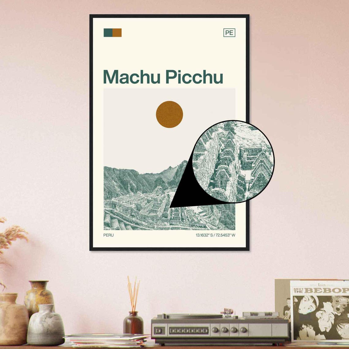 Machu Picchu Peru Minimalist Monochrome Travel Photo Poster - Image 4
