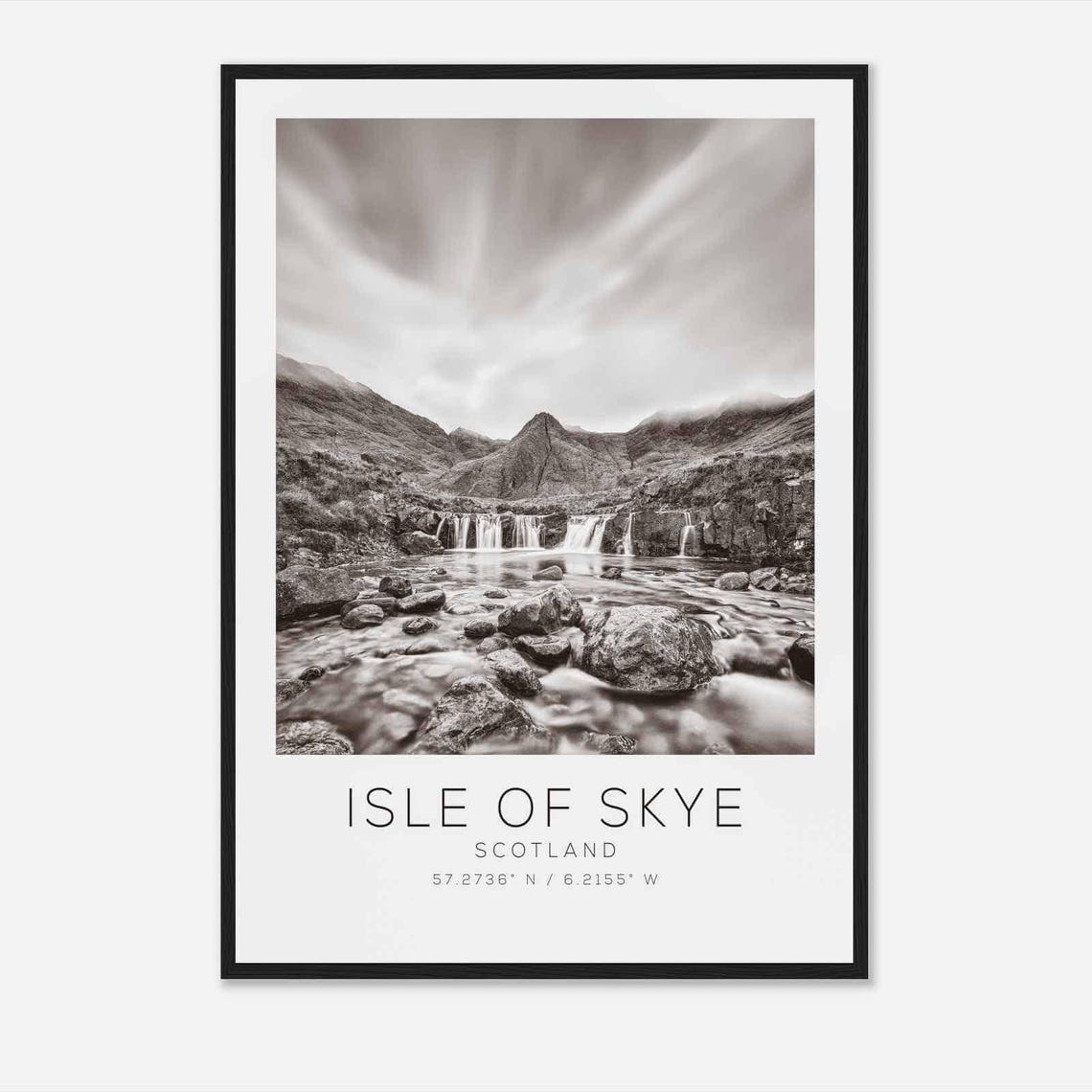 Isle Of Skye Scotland Travel Photo Poster Bw Isle Of Skye Travel Print Minimalist Travel Poster Print Ds2