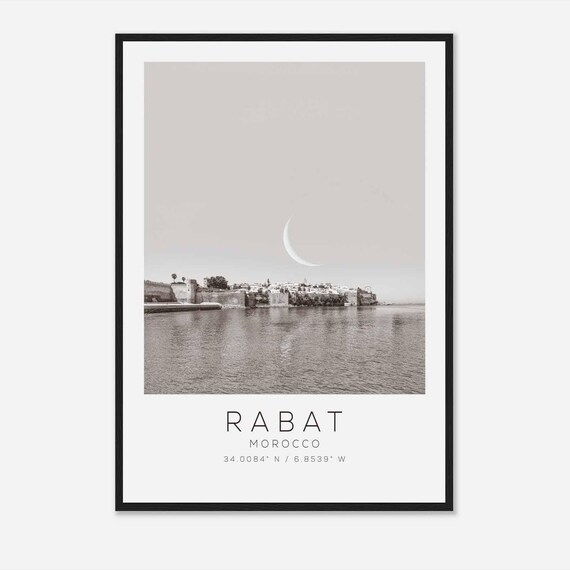 Rabat Morocco Travel Photo Poster Bw Rabat Travel Print Minimalist Travel Poster Print