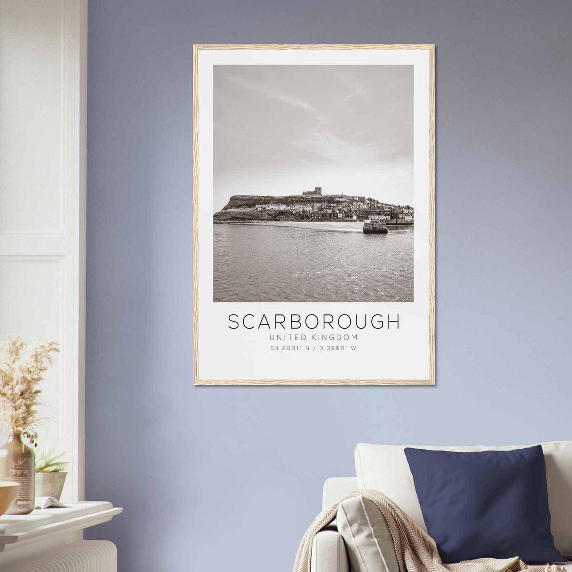 Scarborough United Kingdom Travel Photo Poster Bw Scarborough Travel Print Minimalist Travel Poster Print - Image 2