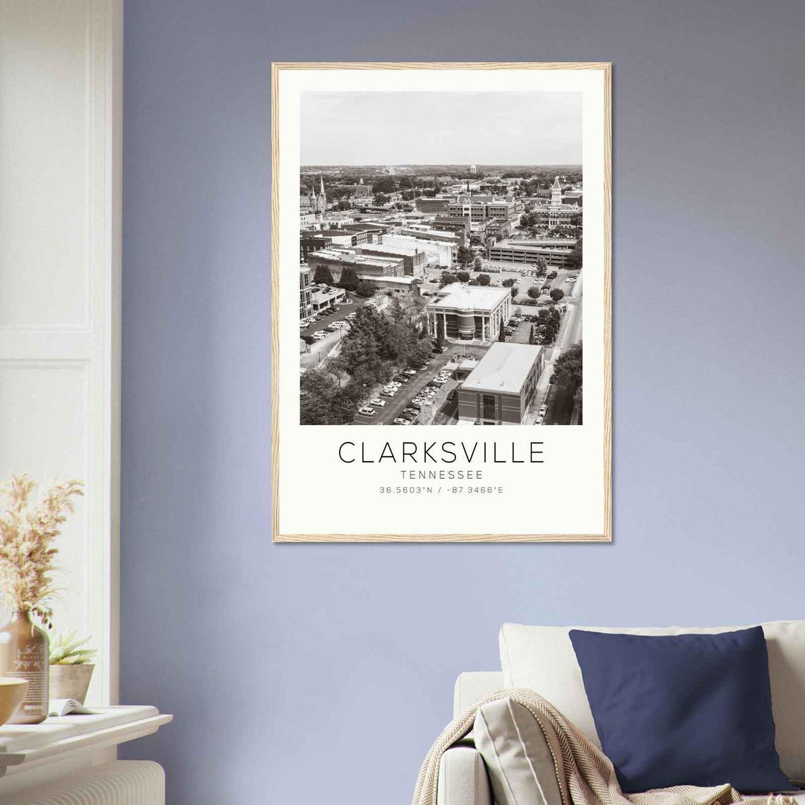 Clarksville Tennessee Photo Travel Poster Clarksville Travel Print Minimalist Travel Print - Image 2