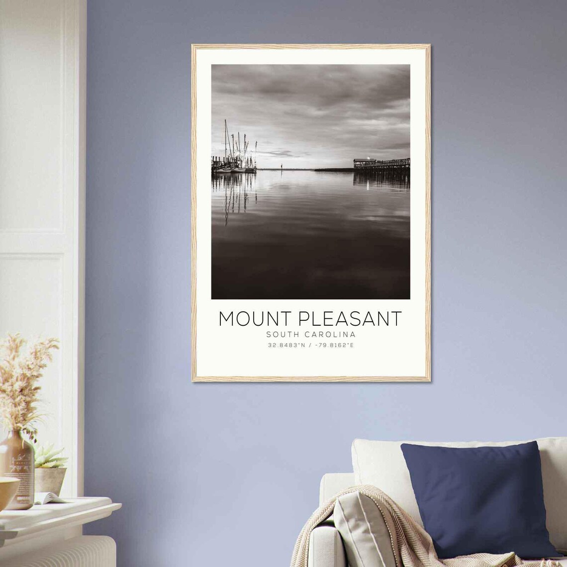 Mount Pleasant South Carolina Sailboats Pier Minimalist Travel Poster - Image 2