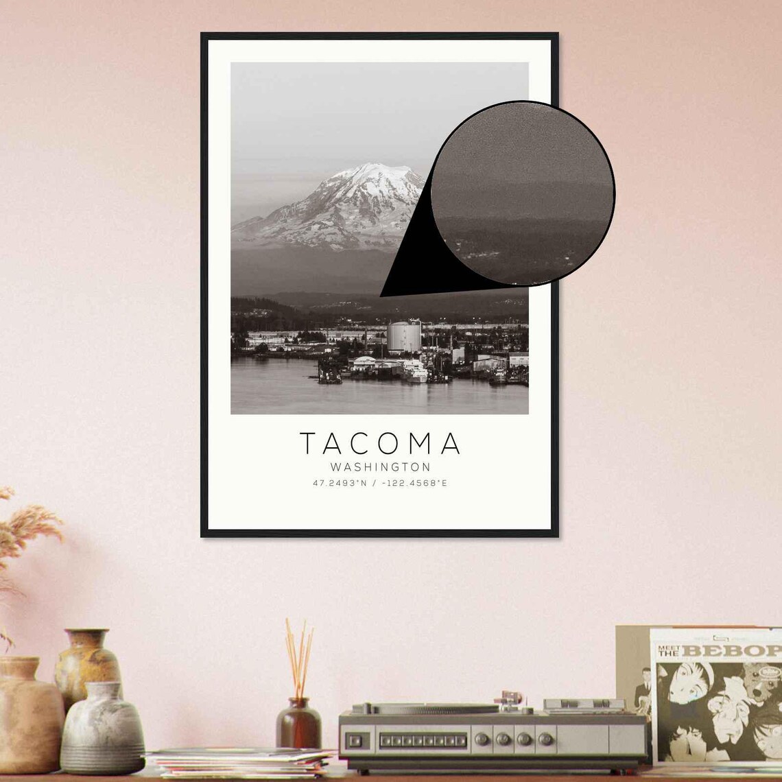 Tacoma Washington Mount Rainier Port Snowy Peak Photo Travel Poster - Image 4