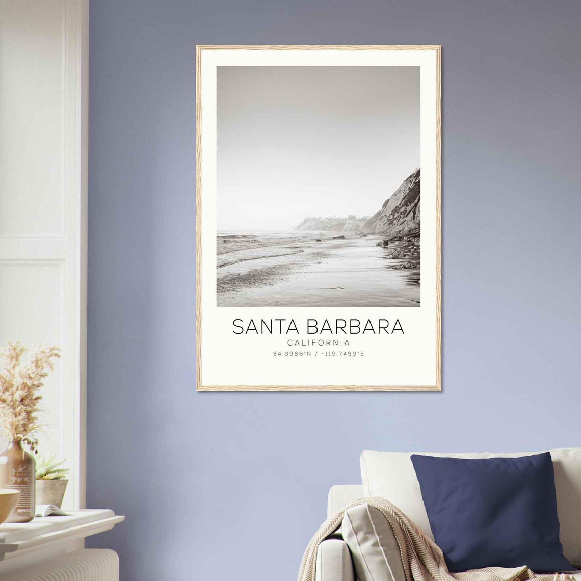 Santa Barbara California Rocky Cliff Beach Coastline Photo Poster - Image 2