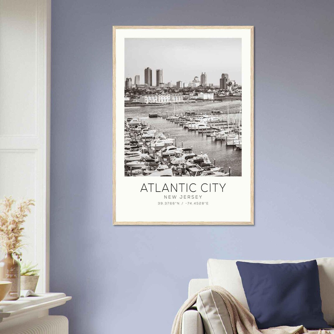 Atlantic City New Jersey Marina Boats Harbor Waterfront Poster - Image 2