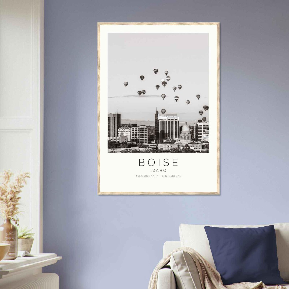 Boise Idaho Hot Air Balloons Over Downtown Skyline Photo Poster - Image 2