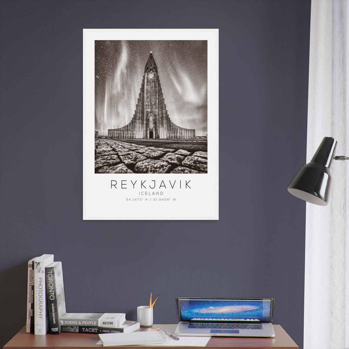 Reykjavik Iceland Hallgrimskirkja Church Starry Night Poster - Image 3