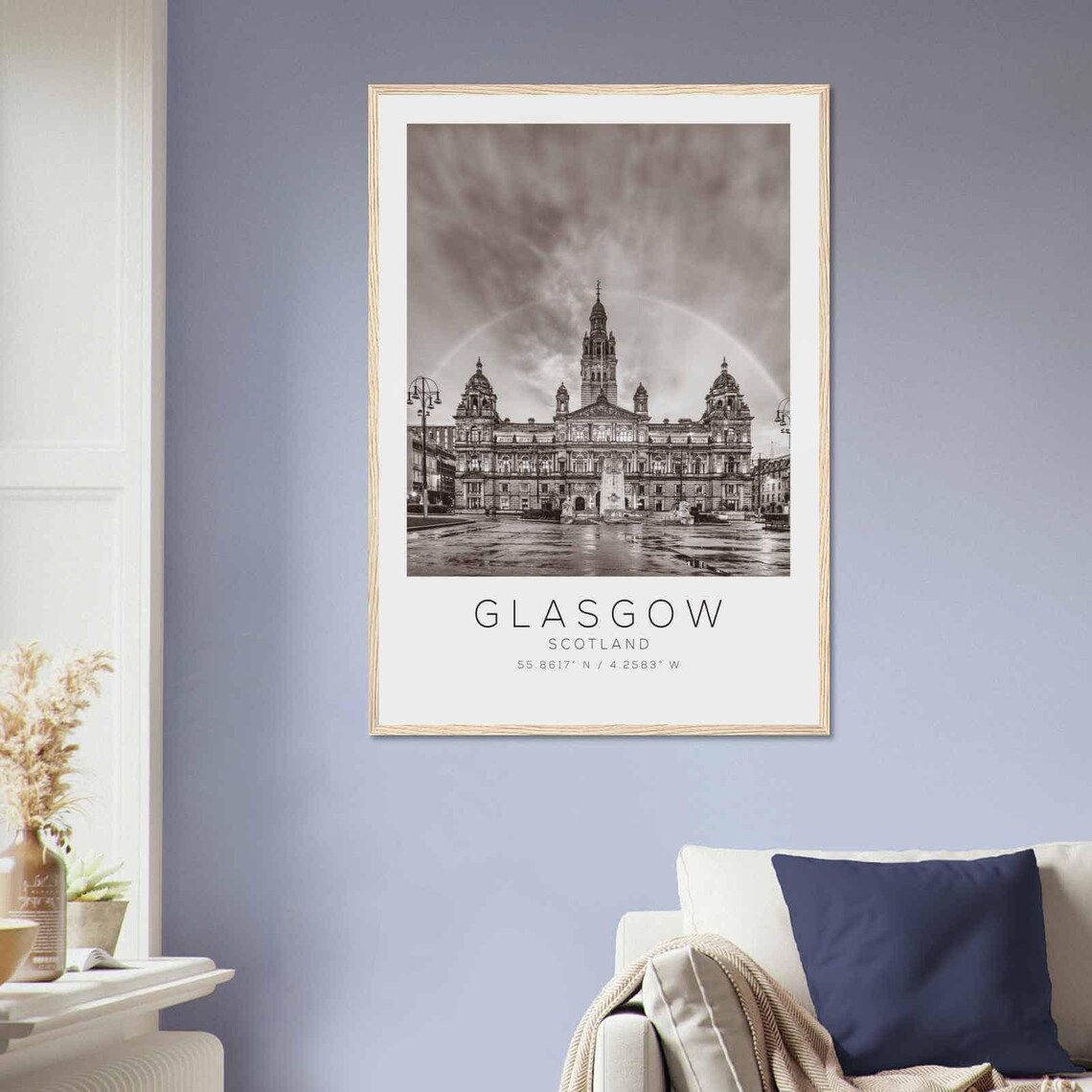 Glasgow Scotland Minimalist Travel Poster, Travel Print - Image 2