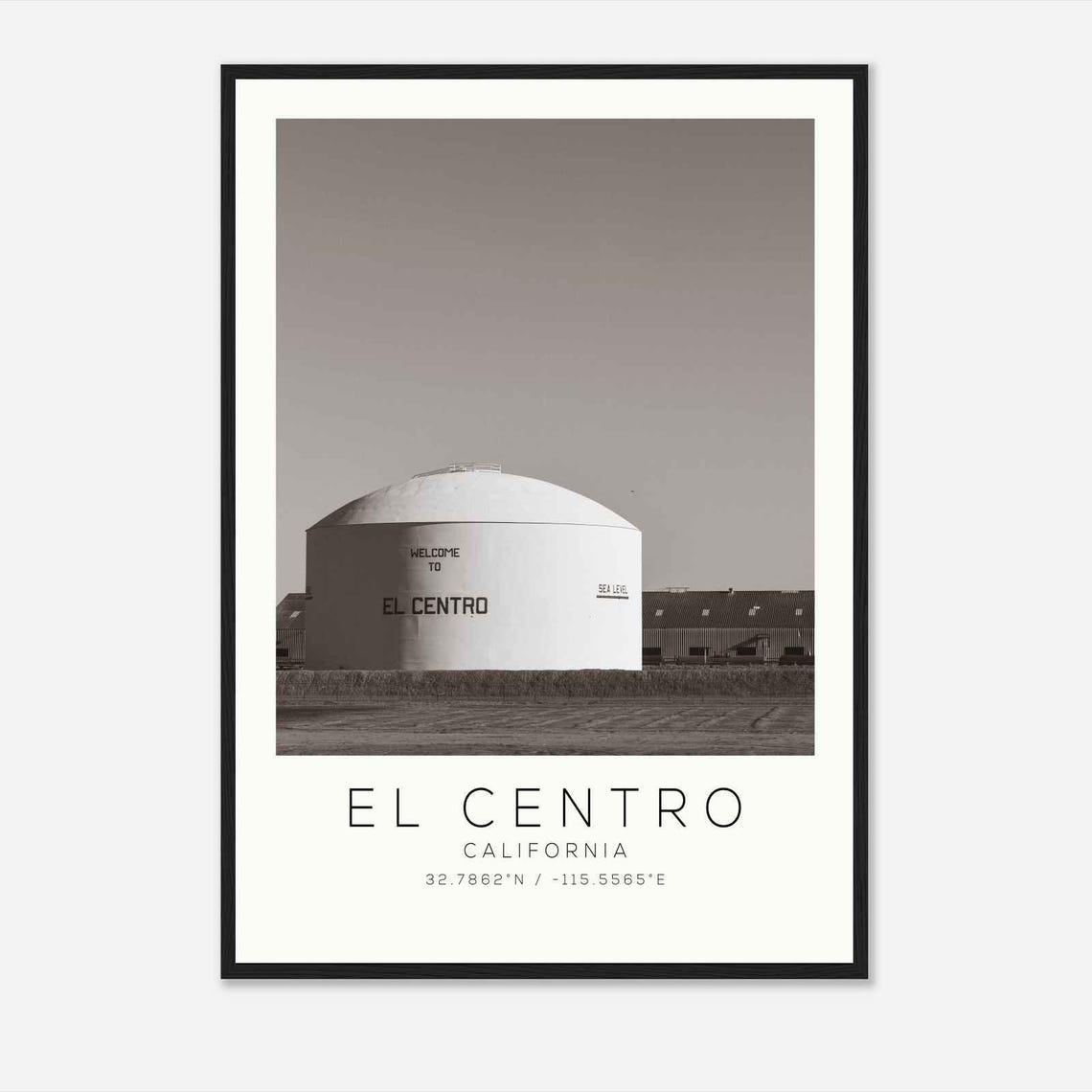 El Centro California Water Tank Tower Welcome Sign Photo Poster