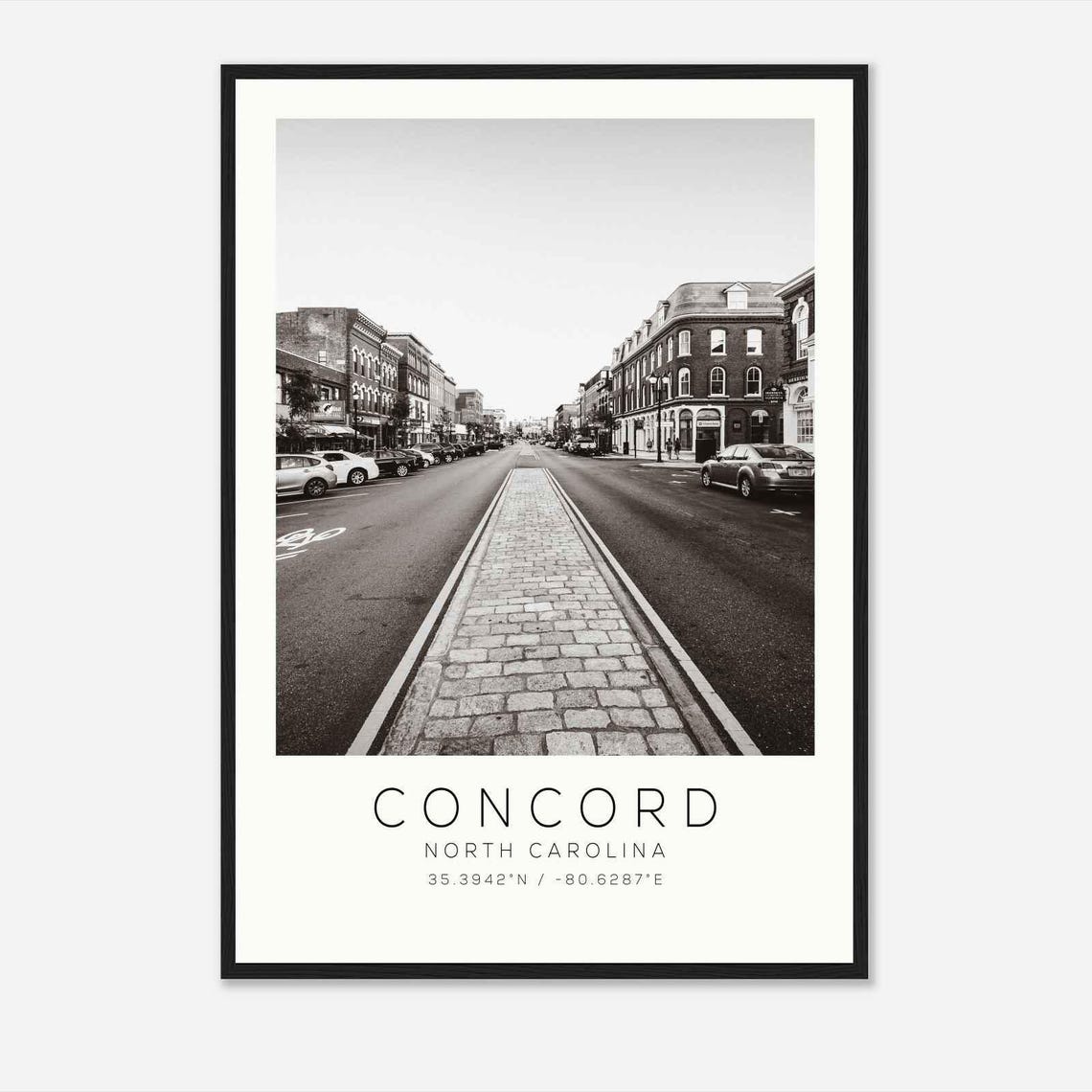 Concord North Carolina Historic Downtown Street Photo Poster