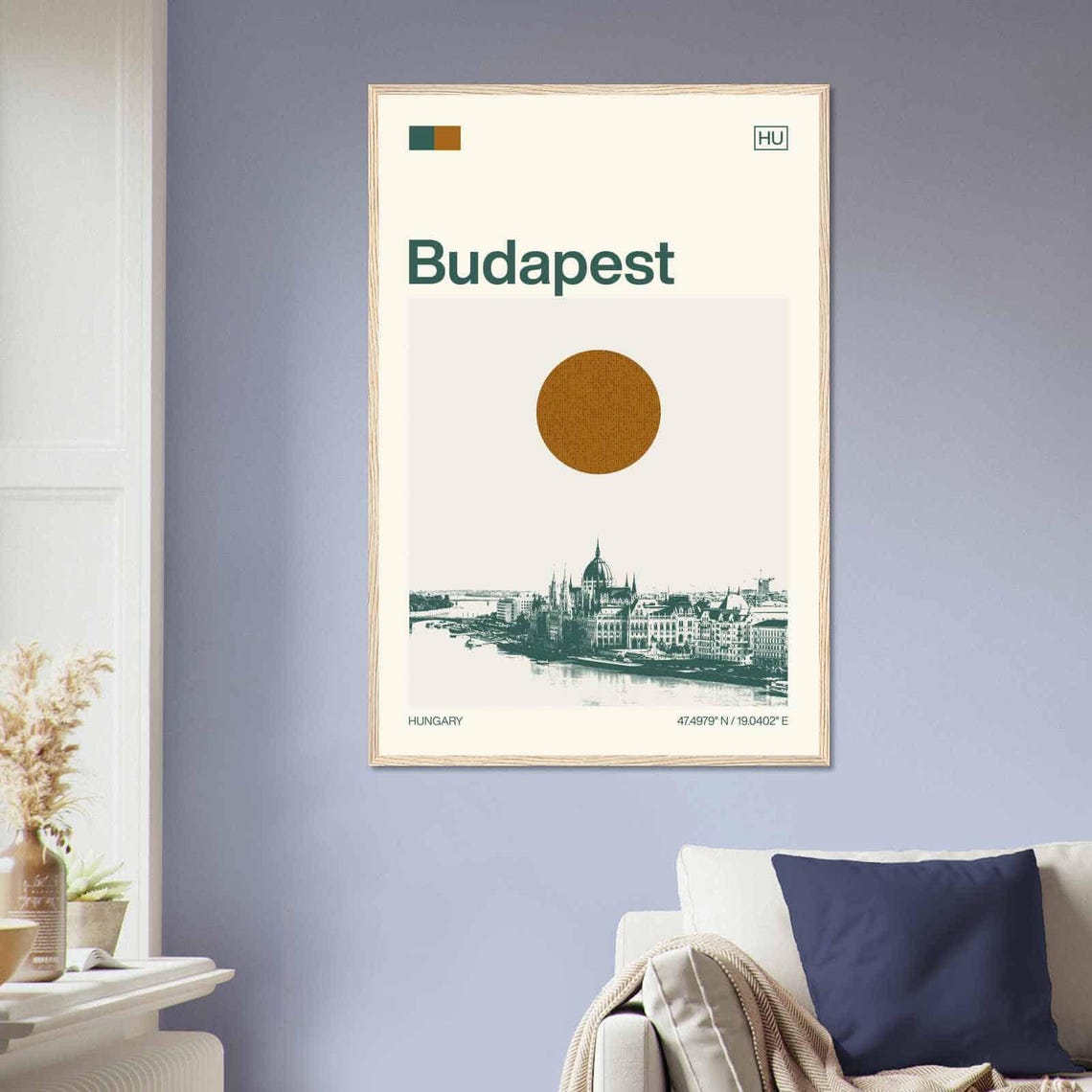 Budapest Hungary Parliament Danube Riverside View Travel Poster - Image 2