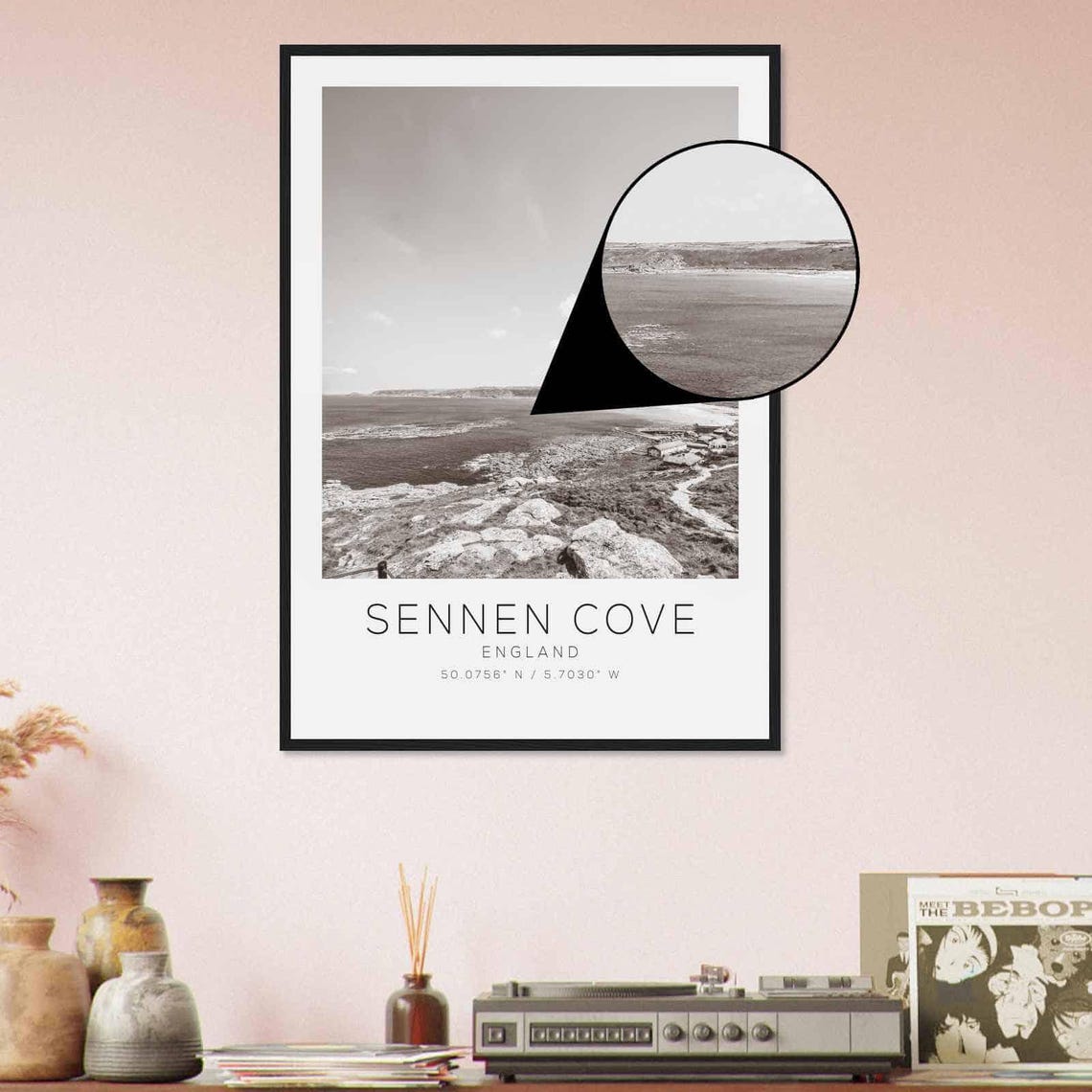 Sennen Cove England Travel Photo Poster Bw Sennen Cove Travel Print Minimalist Travel Poster Print - Image 4