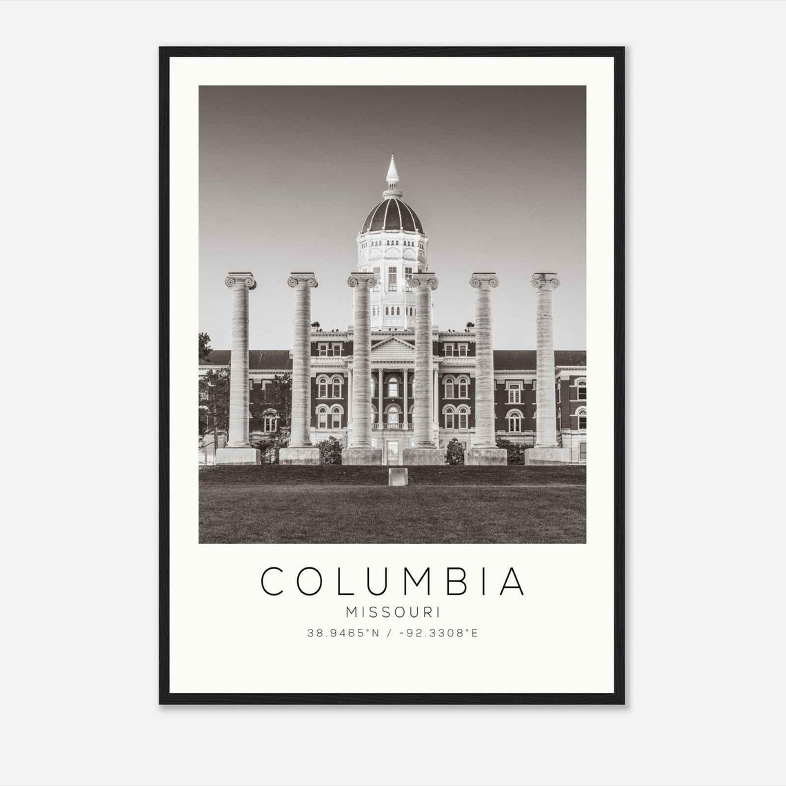Columbia Missouri Mizzou Jesse Hall Historic Columns Photo Poster