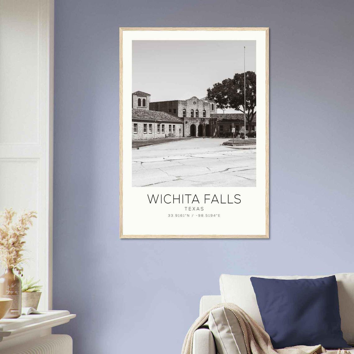 Wichita Falls Texas Historic Stone Building Photo Travel Poster - Image 2